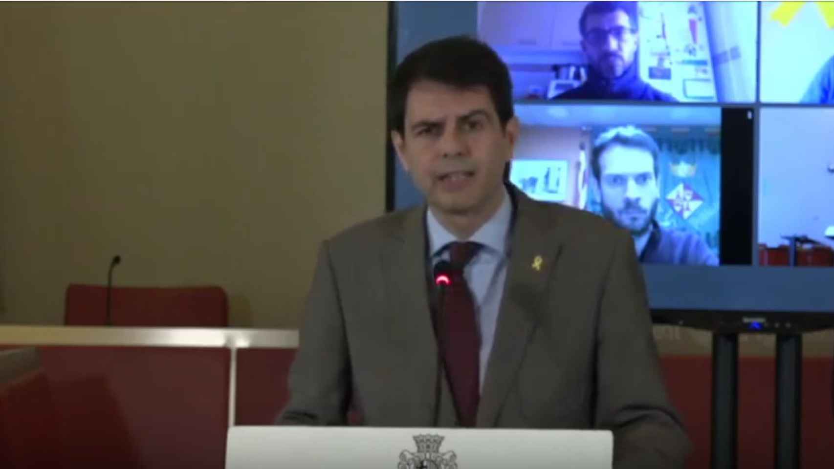 El alcalde de Igualada, Marc Castells, en una comparecencia telemática / CG