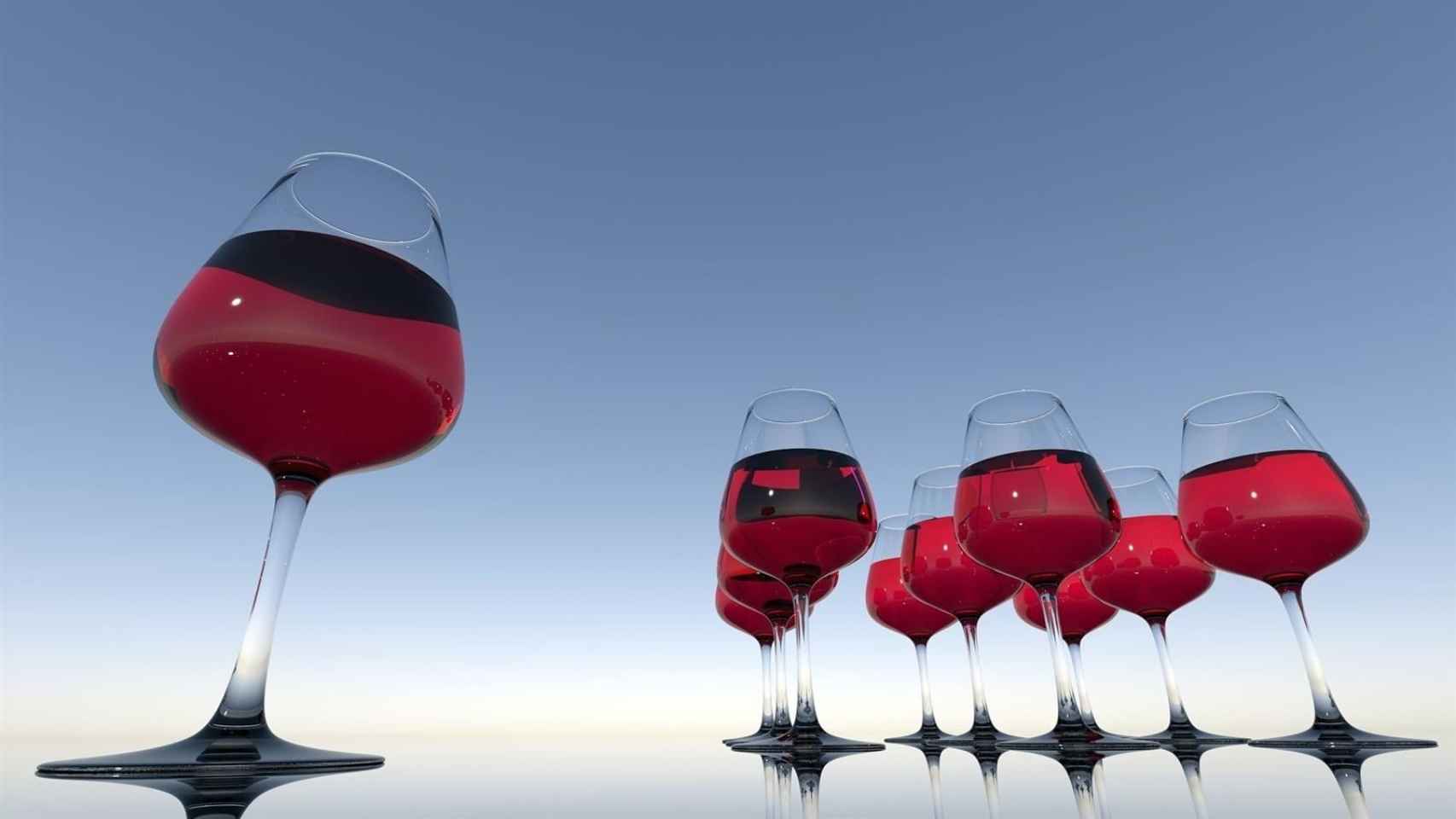 Copas de vino que han cambiado de tamaño