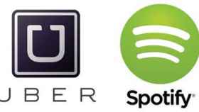 Logos de Uber y Spotify