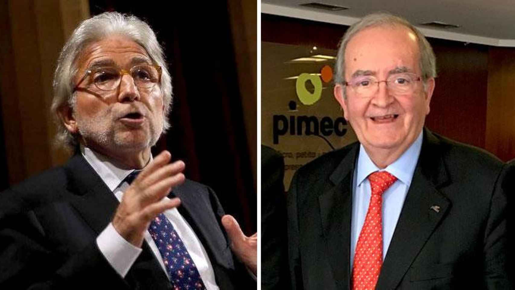 El presidente de Foment del Treball, Josep Sánchez Llibre (i), y el de Pimec, Josep González (d) / CG
