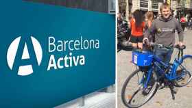 Entrada a Barcelona Activa, incubadora pública de empresas, y el fundador de DropByke, el 'Uber de las bicis' / CG