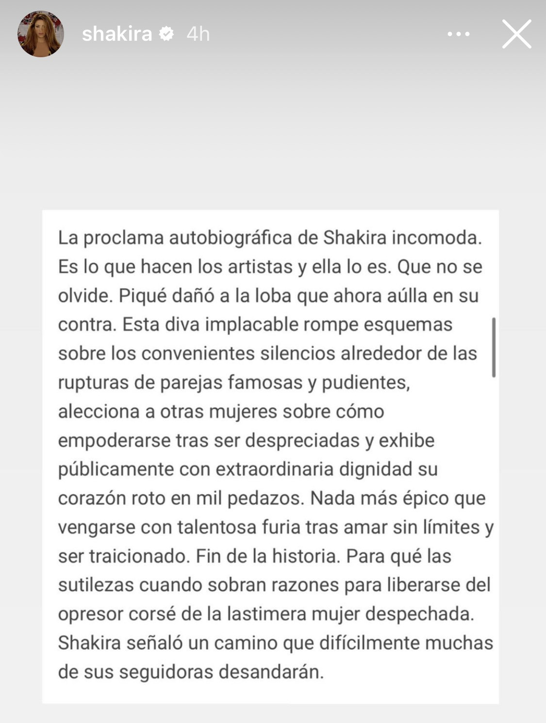 Shakira se hace eco de un artículo en El Heraldo / REDES