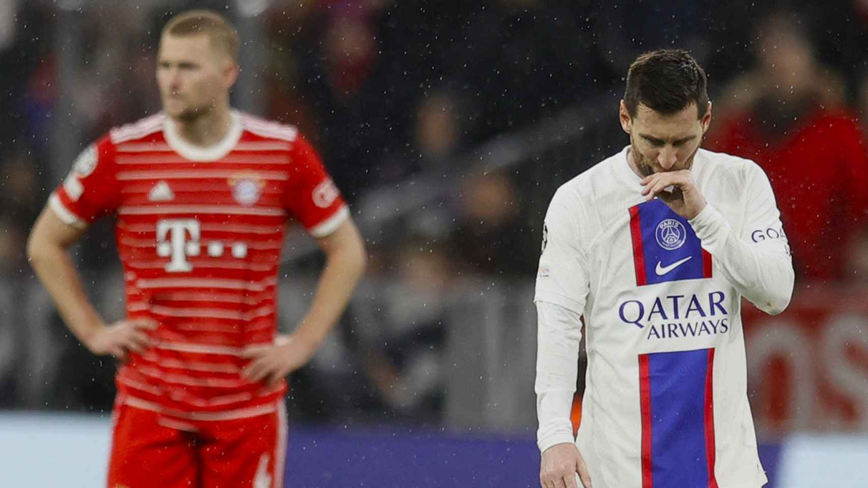 Messi se lamenta en la derrota del PSG en Champions / EFE