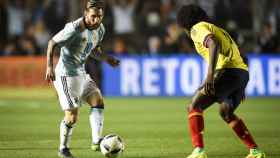 Messi, jugando contra Colombia / Conmebol