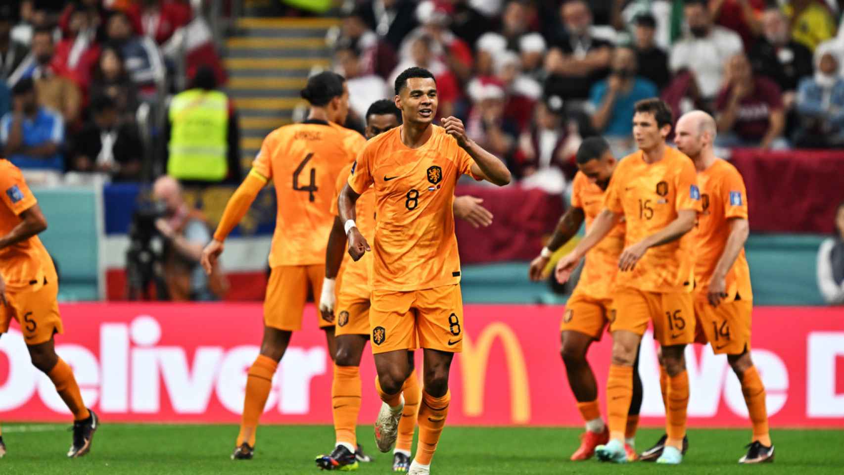 Cody Gakpo, celebrando un gol marcado con la selección de Holanda en el Mundial / EFE