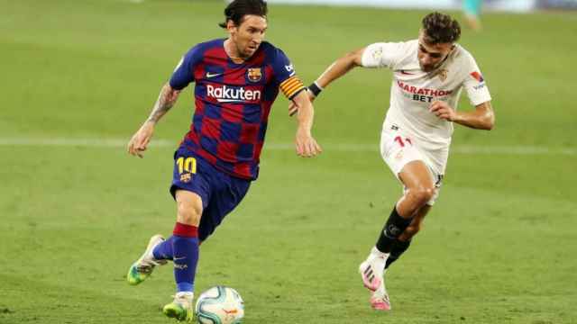 Leo Messi durante el partido frente al Sevilla /FCB