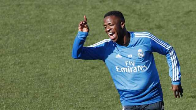 Una foto de Vinicius Jr. durante un entrenamiento del Real Madrid / EFE