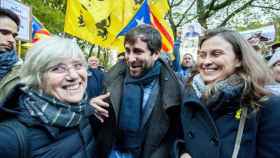 Comín, Ponsatí y Serret se manifiestan con la ANC en Bruselas
