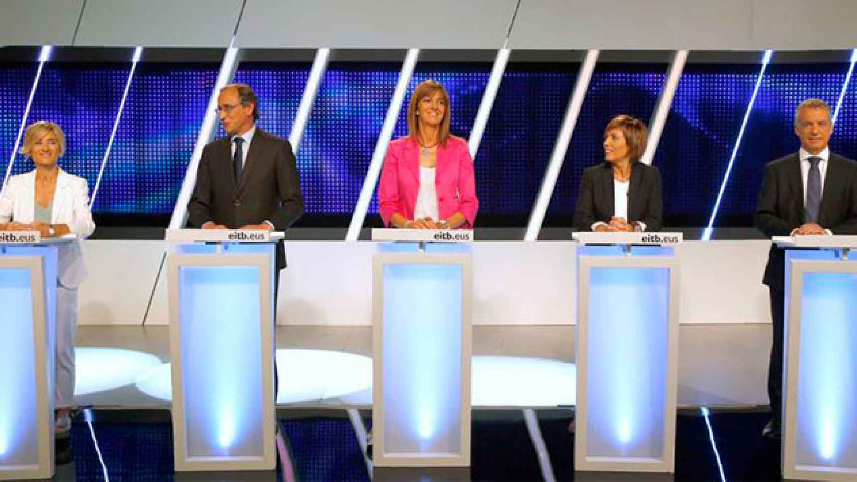 Los cinco candidatos a la Lehendakaritza, en el debate del jueves en ETB / EFE
