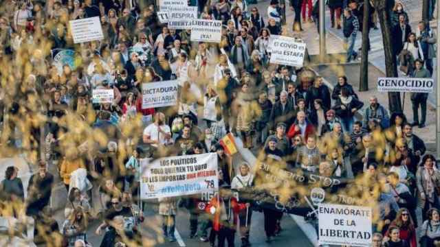 Manifestación en Madrid contra el certificado Covid / EP