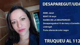 Imagen de la mujer que desapareció el pasado 13 de marzo en Cornellà de Llobregat / MOSSOS D'ESQUADRA