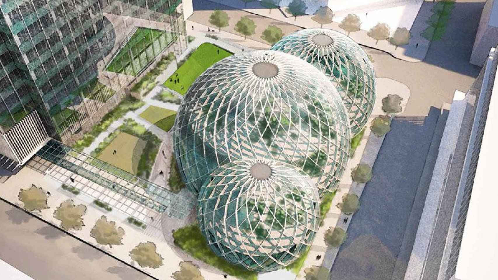 Amazon quiere convertir su sede central en un edifico emblemático formado por tres esferas