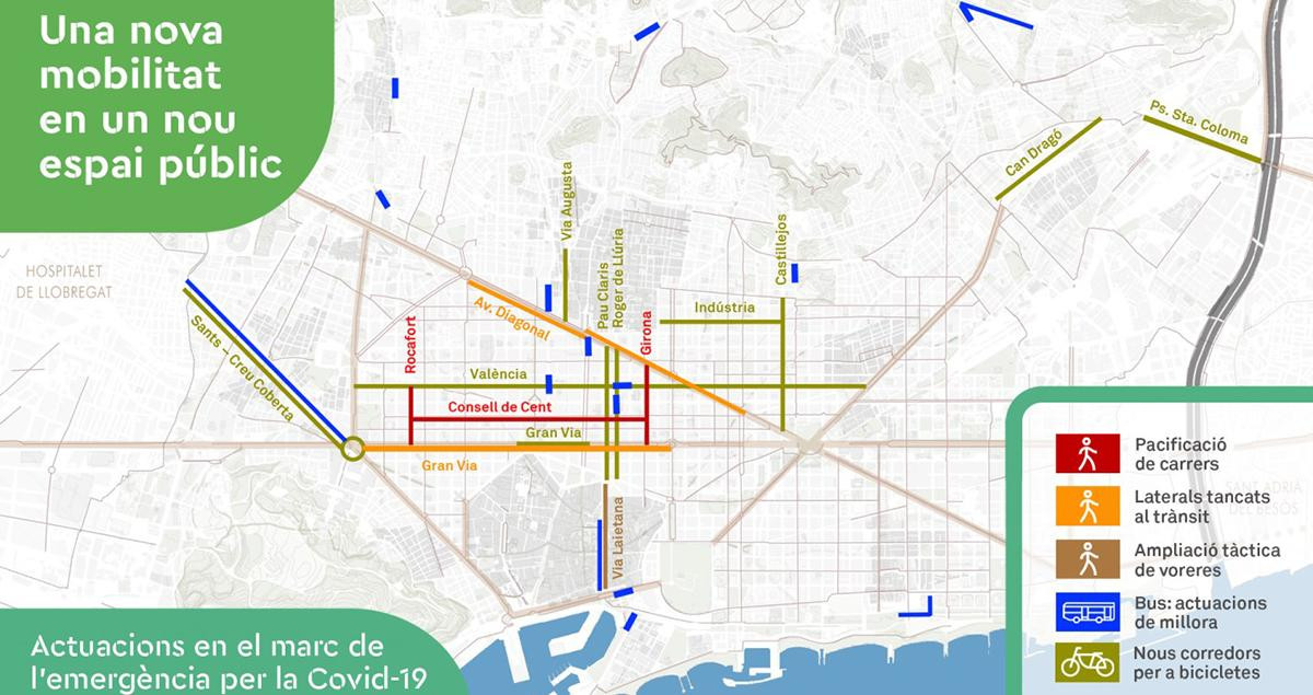 Plan de movilidad preparado por el Ayuntamiento de Barcelona para el fin del encierro