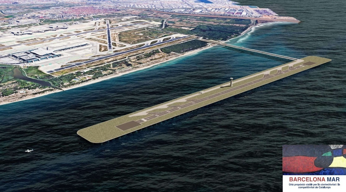 Imagen virtual de la pista sobre el mar en el Aeropuerto de Barcelona-El Prat / EUROPA PRESS