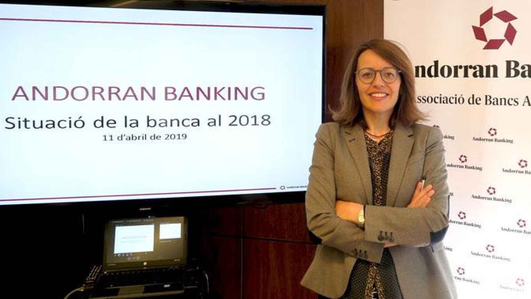 La directora general de Andorran Banking, Esther Puigcercós, la responsable del informe que muestrra el descalabro del sistema financiero del Principado / AB