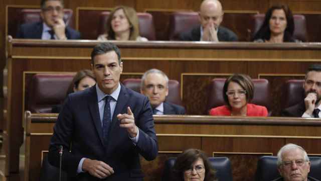 El presidente del Gobierno, Pedro Sánchez, durante una sesión de control al Gobierno