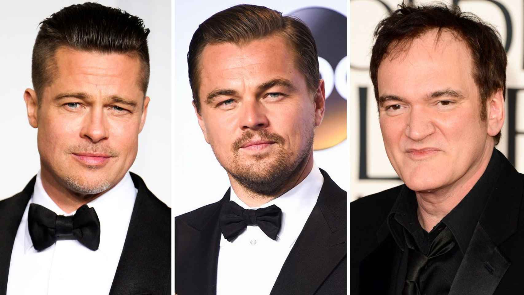 Un fotomontaje de Brad Pitt, Leonardo Dicaprio y Quentin Tarantino