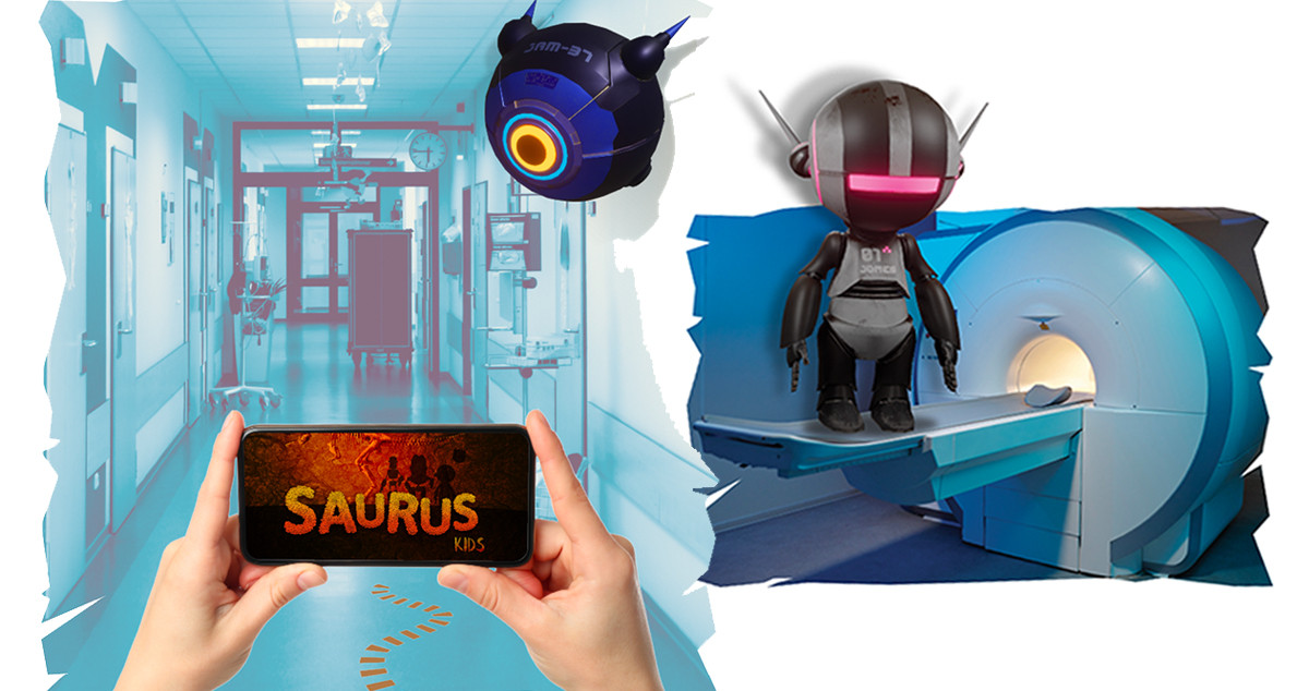Imagen promocional de Saurus Kids, uno de los videojuegos de realidad aumentada para hospitales de la 'startup' Lucatia Tech / CEDIDA