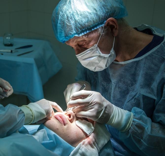Cirujano plástico antes de una rinoplastia para corregir la nariz / Olga Guryanova en UNSPLASH
