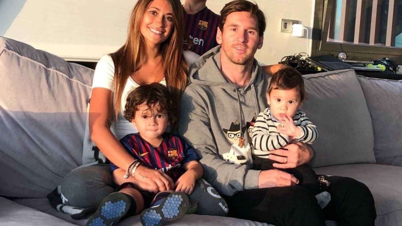 Foto familiar de Leo Messi en casa