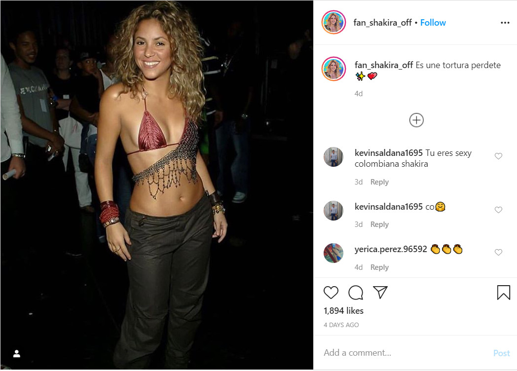 Una publicación antigua de Shakira en Instragram / Instagram