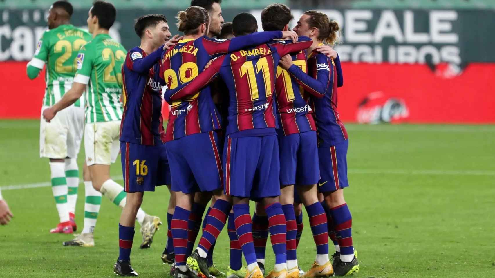 Los jugadores del Barça, celebrando un gol contra el Betis | FCB
