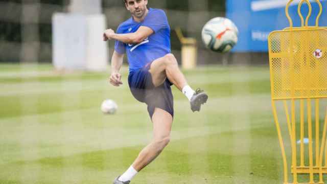 Una foto de Gerard Piqué durante un entrenamiento del Barça / FCB