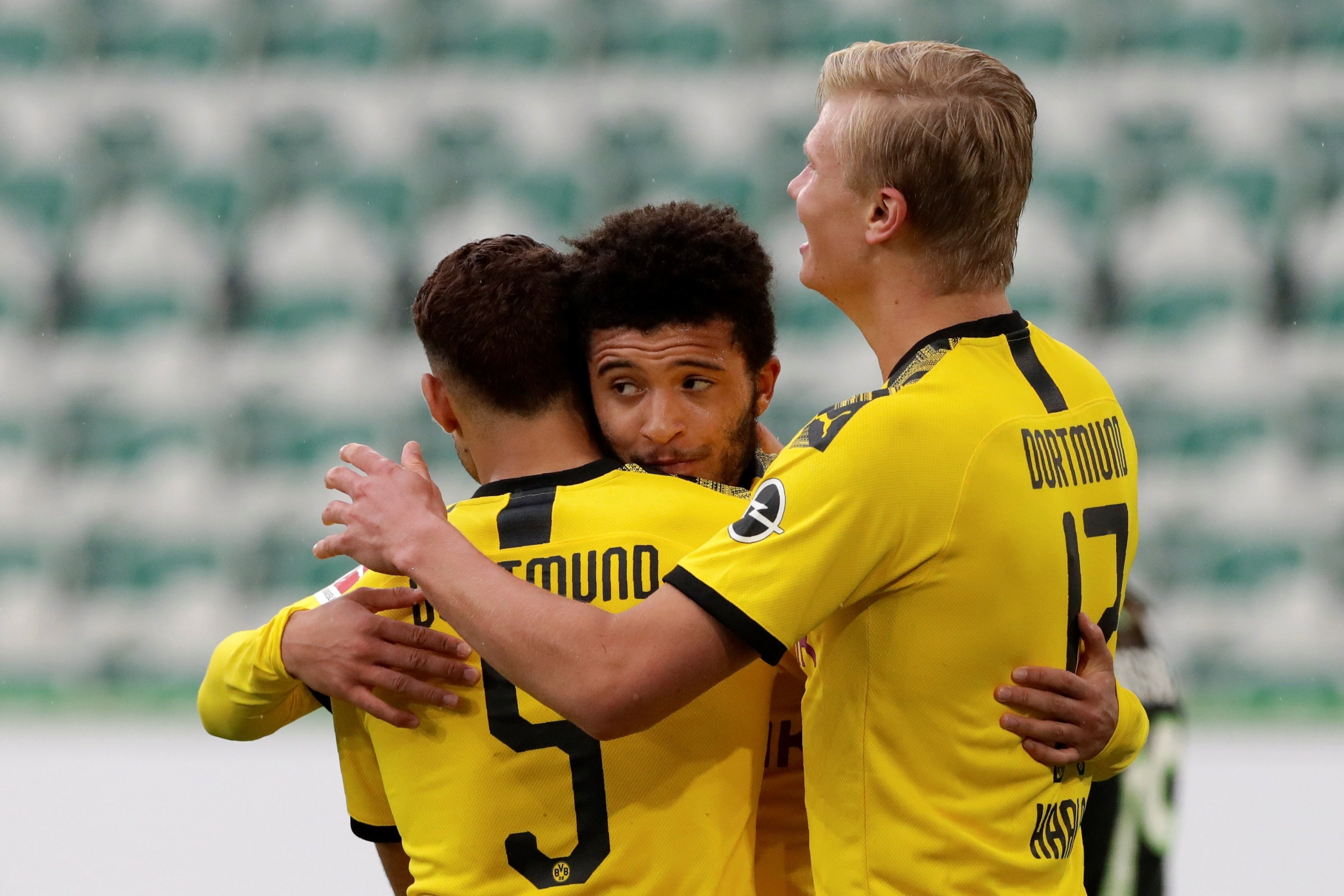 Jadon Sancho y Erling Haaland celebrando un gol con el Borussia Dortmund, hace un par de temporadas / EFE