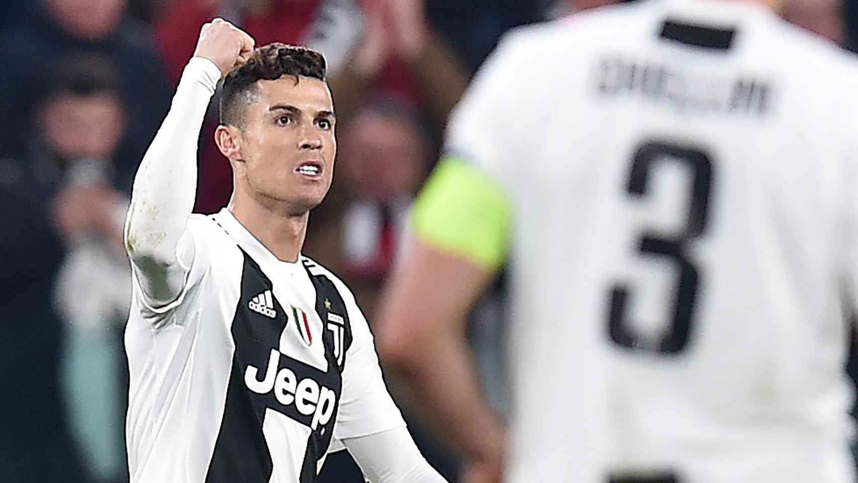Cristiano Ronaldo celebra su primer gol ante el Atlético de Madrid