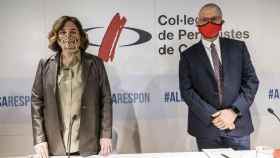 La alcaldesa de Barcelona, Ada Colau, en el acto del Col.legi de Periodistes / AYUNTAMIENTO DE BARCELONA (TWITTER)