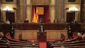 El presidente de la Generalitat, Quim Torra, comparece ante el Parlament / EP