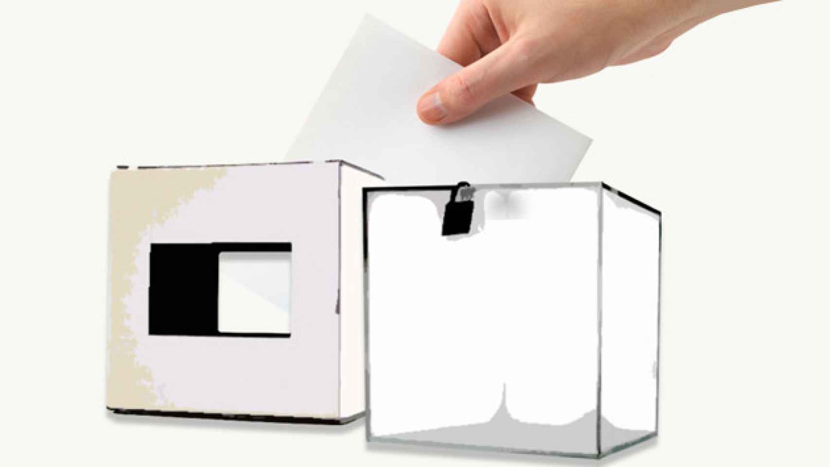 Imagen de una urna para las elecciones y otra para el referéndum / FOTOMONTAJE DE CG