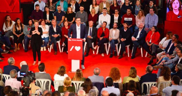 Pedro Sánchez en un mitin en Cádiz / PSOE-A