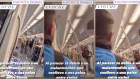 Tres imágenes de la pelea en el Metro de Barcelona / PC