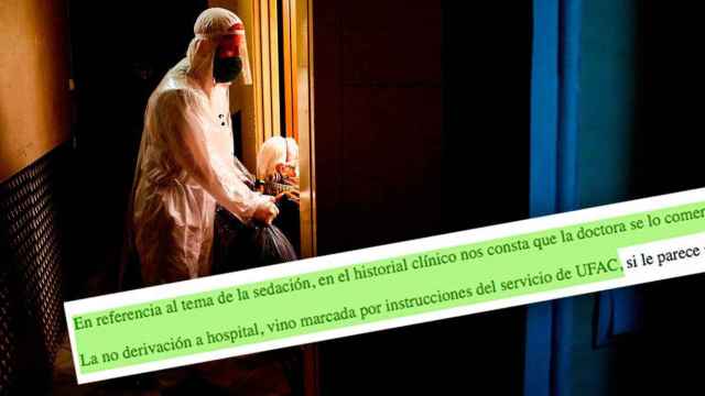 Una persona mayor en una residencia temporal contra el coronavirus y un mensaje de DomusVi a la familia de un anciano que murió durante la pandemia / CG