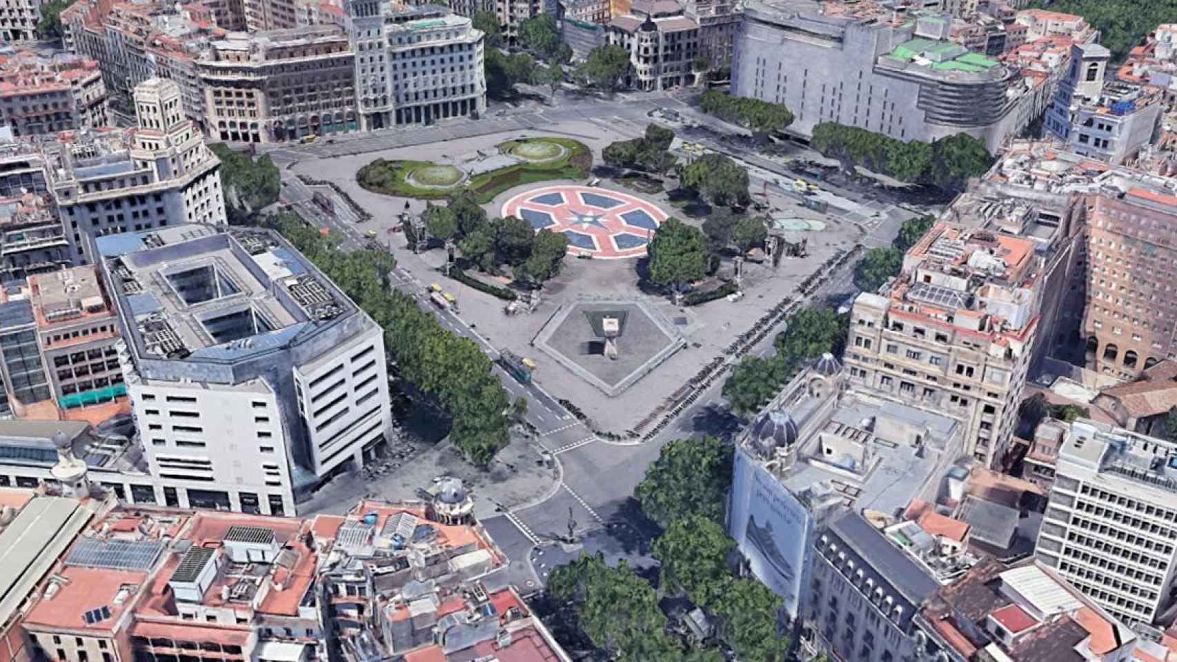 Plaza Catalunya de Barcelona / GOOGLE EARTH