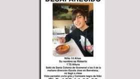 Una foto del Roberto, el niño desaparecido en Santa Coloma de Gramanet