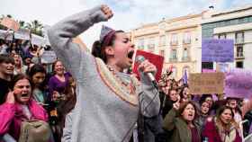 Unas 300 personas concentradas en Málaga con motivo de la huelga feminista