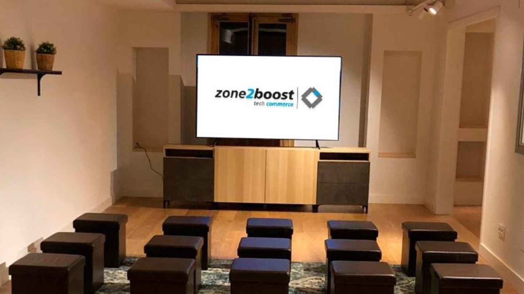 Sala de presentaciones de zone2boost, programa impulsado por Caixabank, Visa, Global Payments y Worldline / CAIXABANK