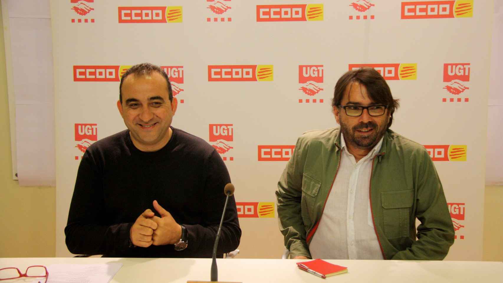 Javier Pacheco y Camil Ros, secretarios generales de CCOO y UGT de Cataluña, respectivamente / EFE
