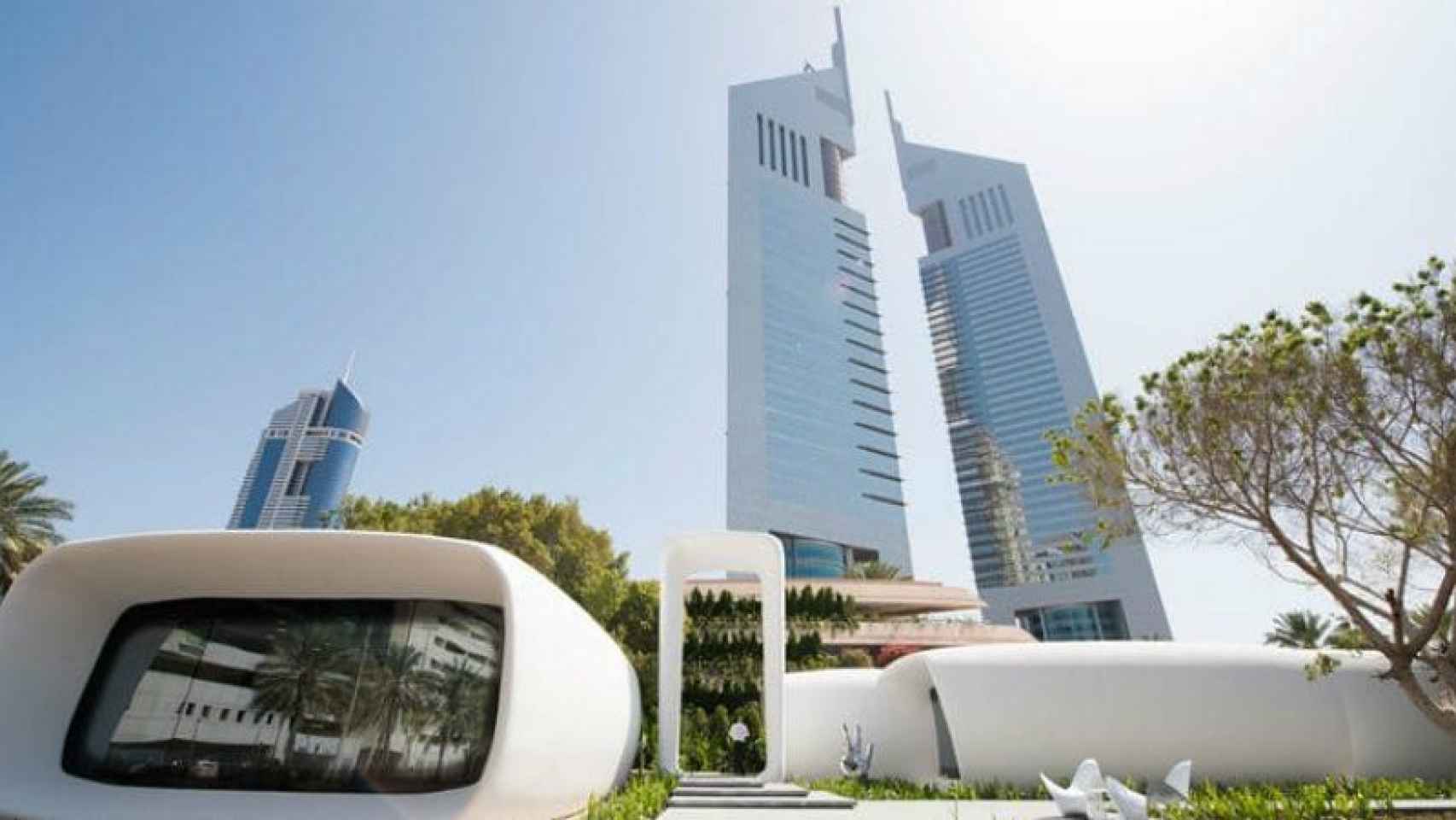 El edificio que aparece en la imagen se ha construido en el complejo Dubai Emirates Tower con el sistema 3D.
