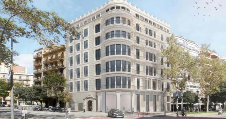 Renderización del nuevo hotel que operará Grupo Barceló en la avenida Diagonal, frente a la Casa de les Punxes / INBISA