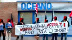 Imagen de archivo de una concentración de solidaridad en Editorial Océano de Valencia / CNT