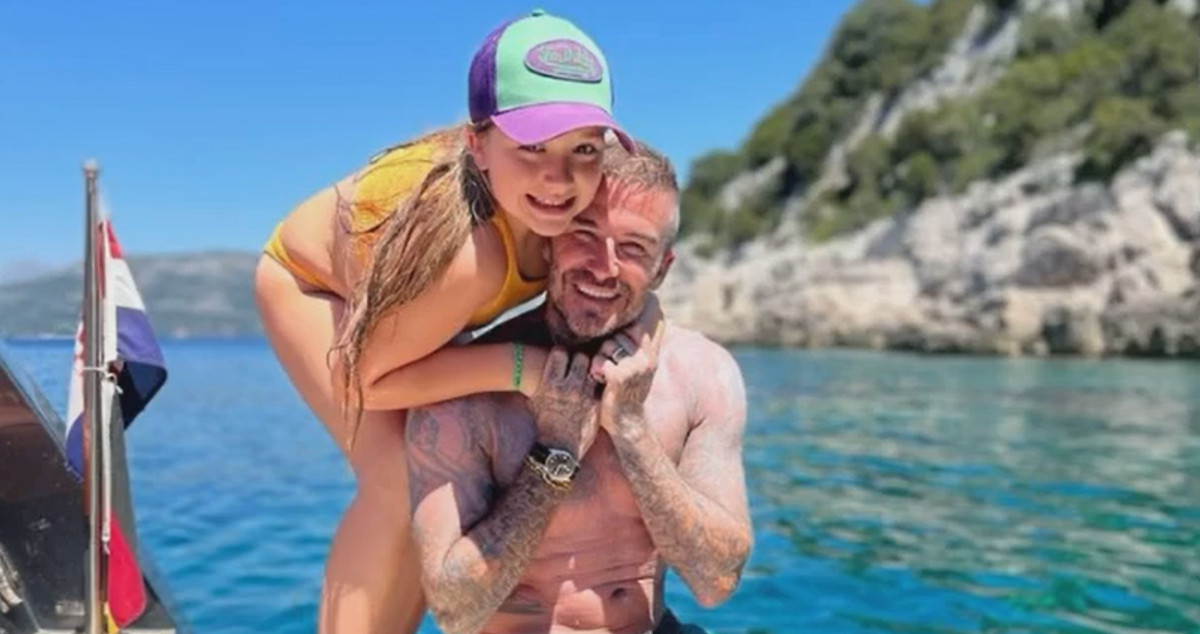 David Beckham, abrazado a su hija en Croacia /INSTAGRAM