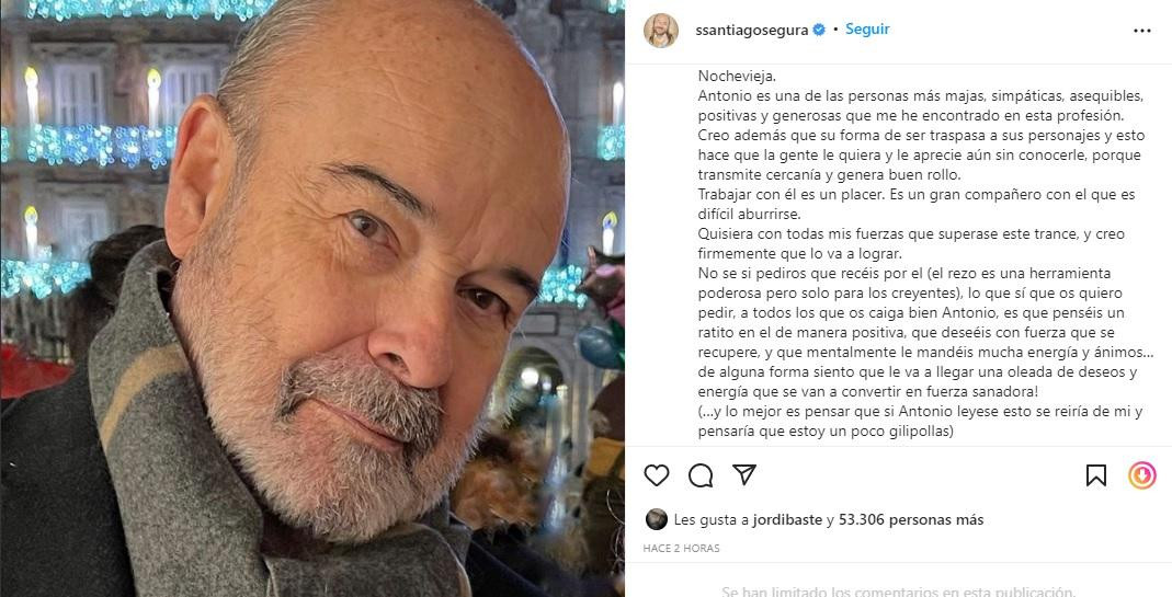 Mensaje de Santiago Segura a Antonio Resines / INSTAGRAM