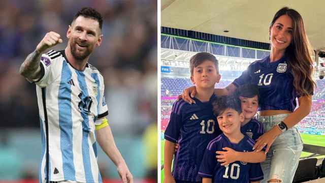 Leo Messi, animado incansablemente por Antonella Roccuzzo y sus hijos / REDES