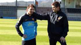 Messi y Tito Vilanova en un entrenamiento / EFE