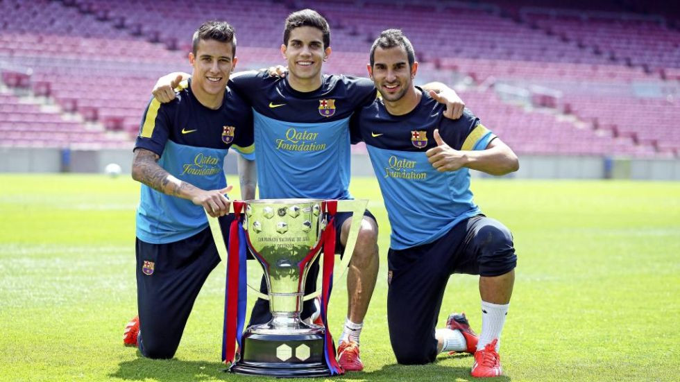 Tello, Montoya y Bartra, en su etapa en el Barça | FCB
