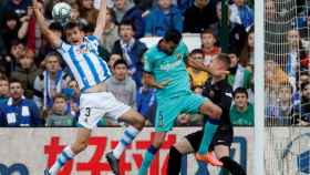 Sergio Busquets en el choque contra la Real Sociedad / EFE