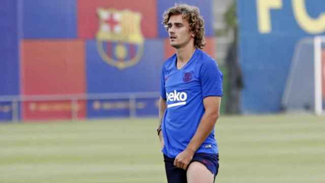 Una foto de Antoine Griezmann durante un entrenamiento del Barça / FCB